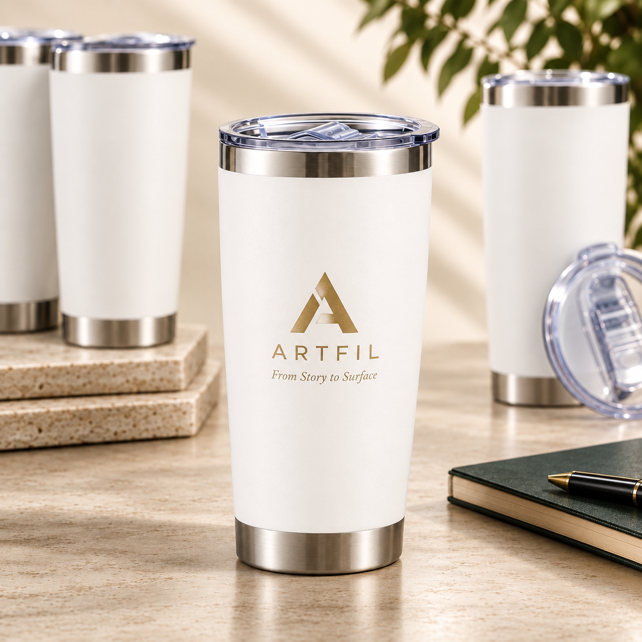 Stainless Steel Tumbler Set with Lids