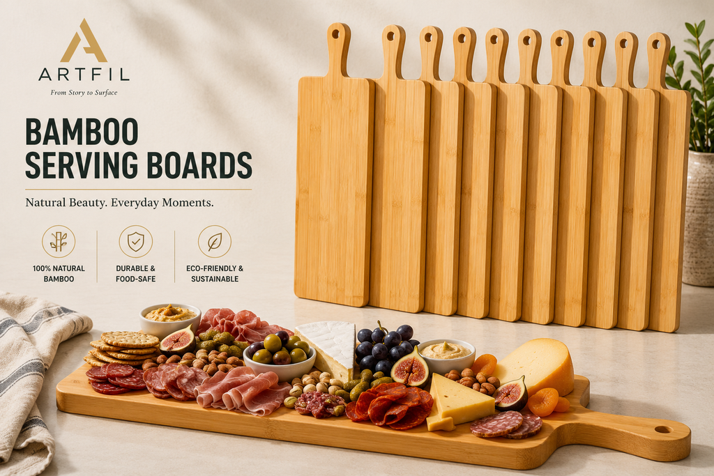 Customizable Narrow Bamboo Cutting & Serving Board